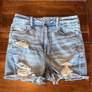 American Eagle Outfitters Light Blue Distressed Denim Shorts